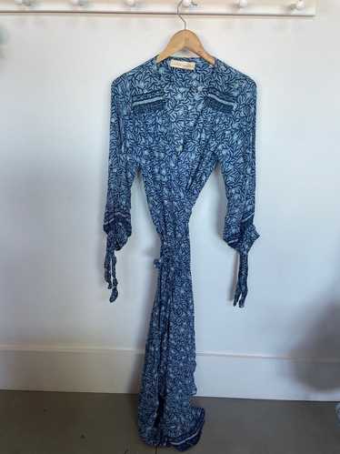 Natalie Martin Danika Wrap Dress Coral Blue (M) |… - image 1