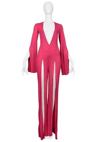 KATY RODRIGUEZ HOT PINK GLITTER JUMPSUIT