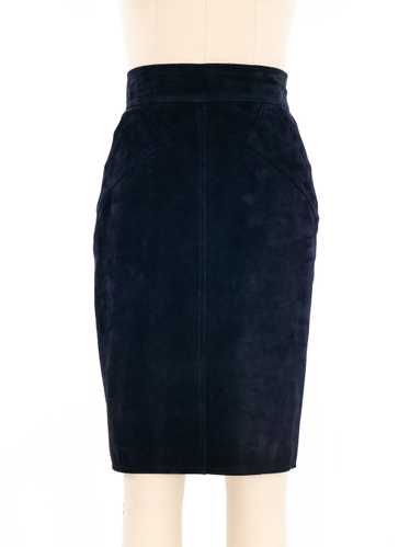 Alaia Navy Suede Skirt