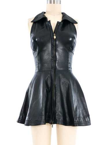 Gianni Versace Halter Leather Mini Dress