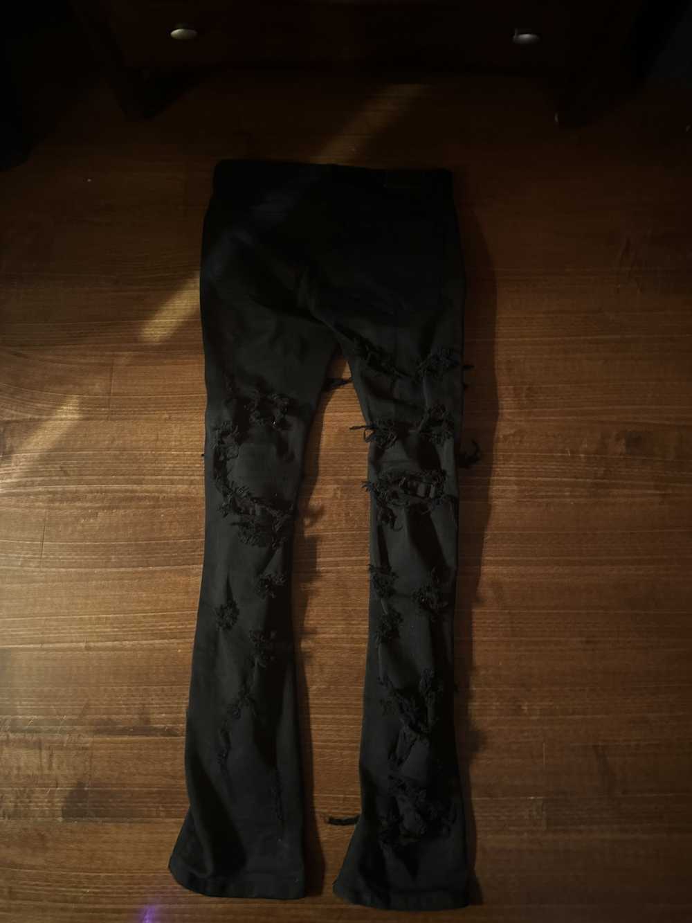 Japanese Brand Focus distressed black flared jeans - image 2