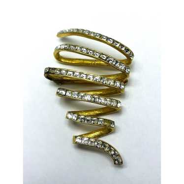 Vintage Vintage Rhinestone Swirl Brooch Pin - image 1