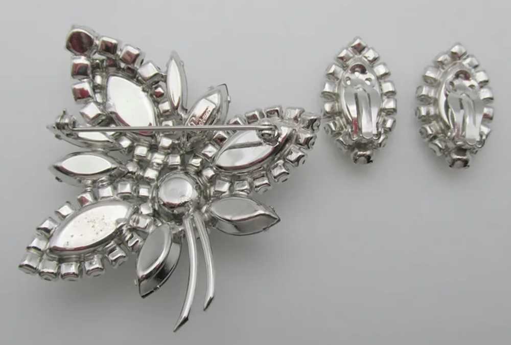 Dazzling Sherman Hematite and Crystal Brooch and … - image 7