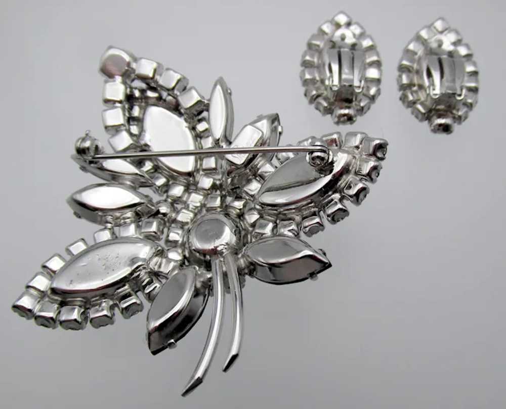 Dazzling Sherman Hematite and Crystal Brooch and … - image 8