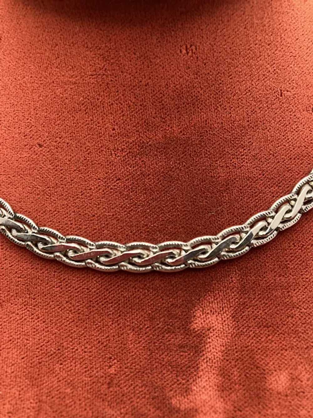 Vintage Italian Sterling Silver Braided Rope Chai… - image 5