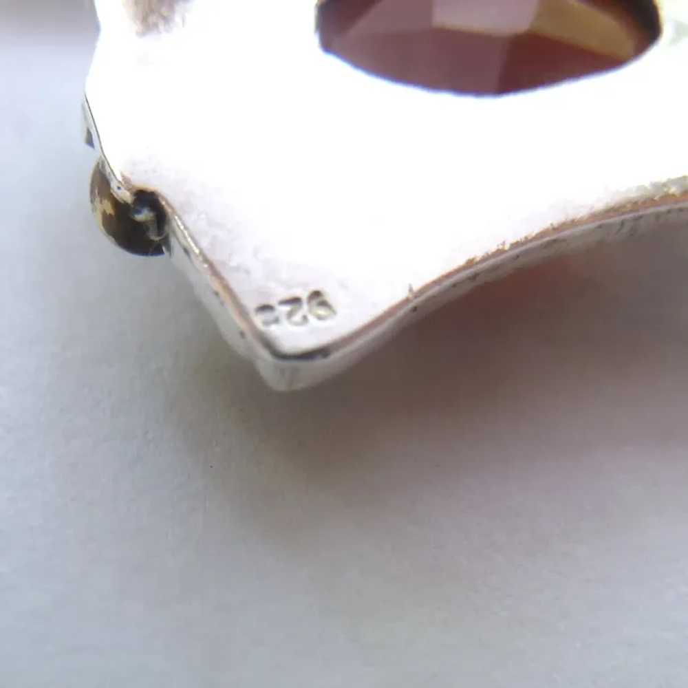 Sterling Silver 925 & Carnelian Dangle Earrings U… - image 6