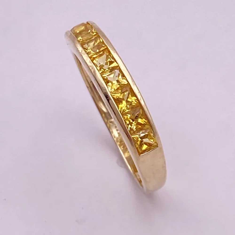 Yellow Sapphire Band Ring 1.08 Carats 14K Gold - image 4