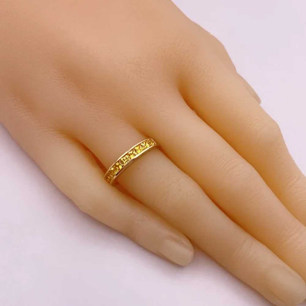 Yellow Sapphire Band Ring 1.08 Carats 14K Gold - image 5