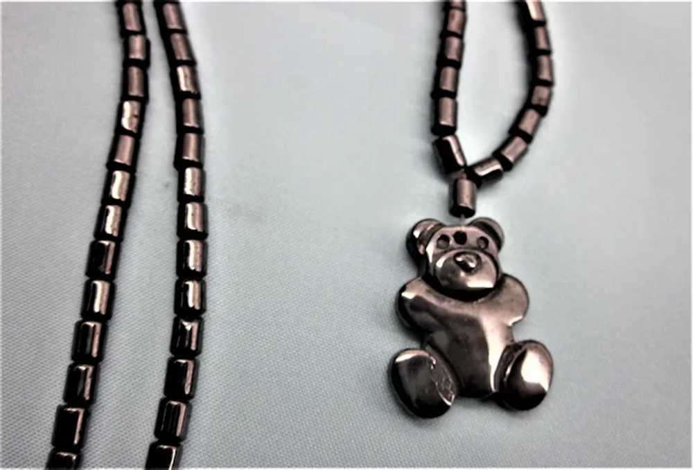 Hemotite Necklace With Teddy Bear Pendant - image 2