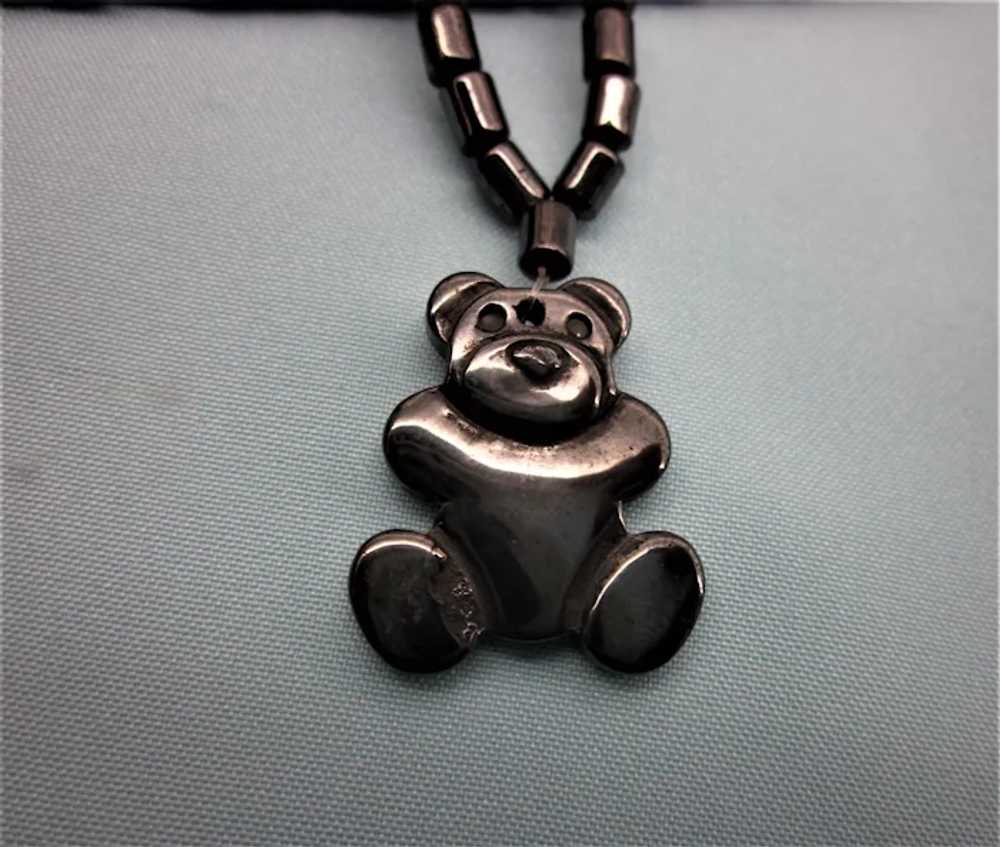 Hemotite Necklace With Teddy Bear Pendant - image 3