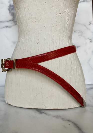 Red Genuine Snake Skin Belt