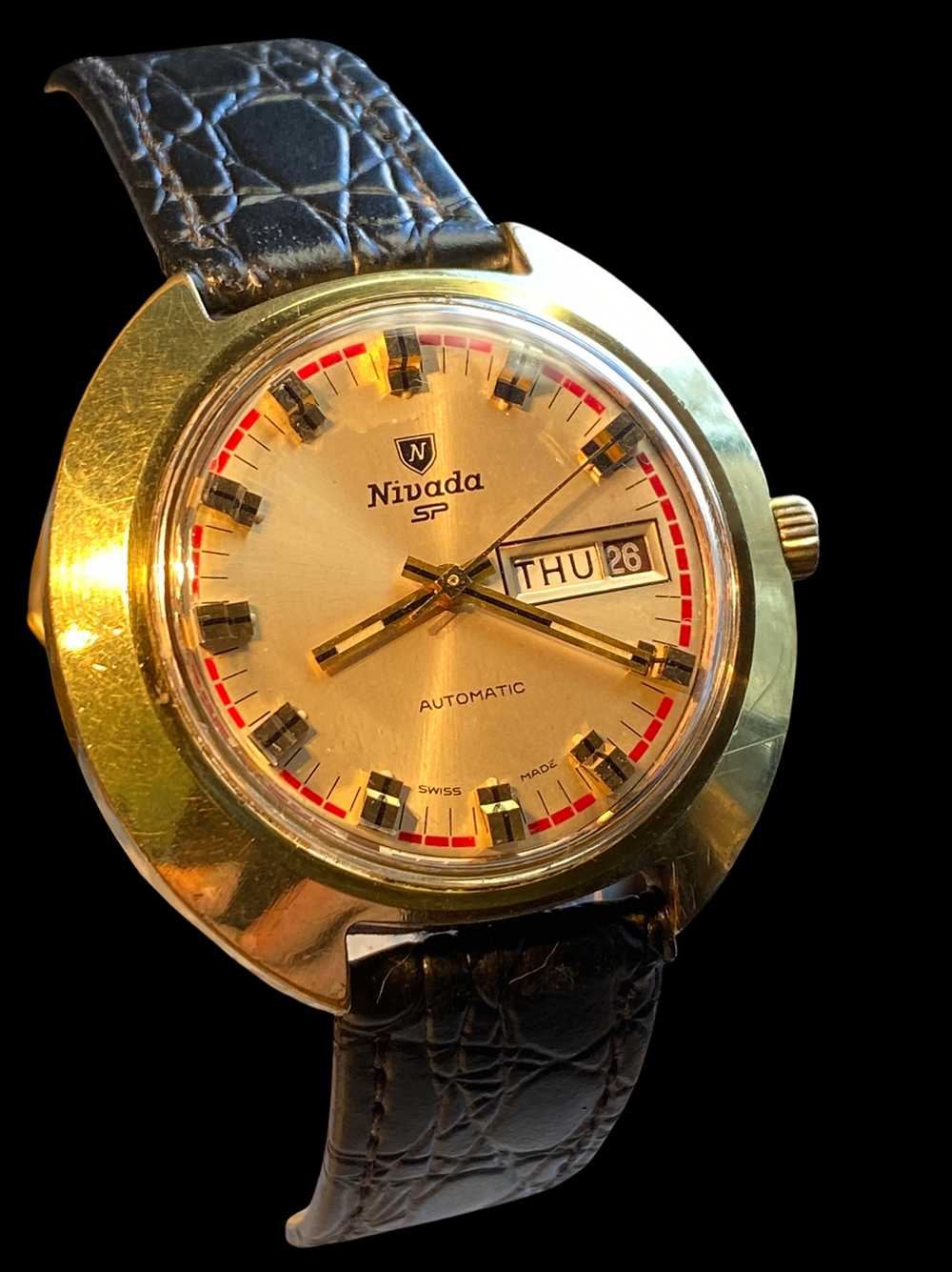1970’s Nivada SP Gents Automatic Day/Date Dress W… - image 1