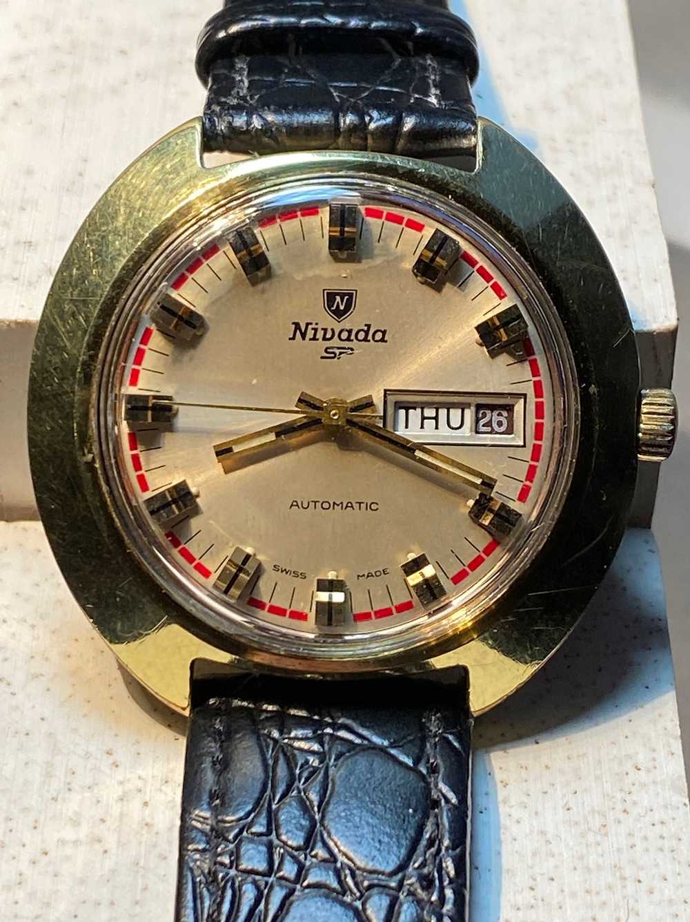 1970’s Nivada SP Gents Automatic Day/Date Dress W… - image 2