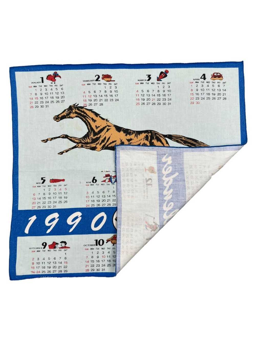 Japanese Brand 1990 Calendar Handkerchief Neckerc… - image 2