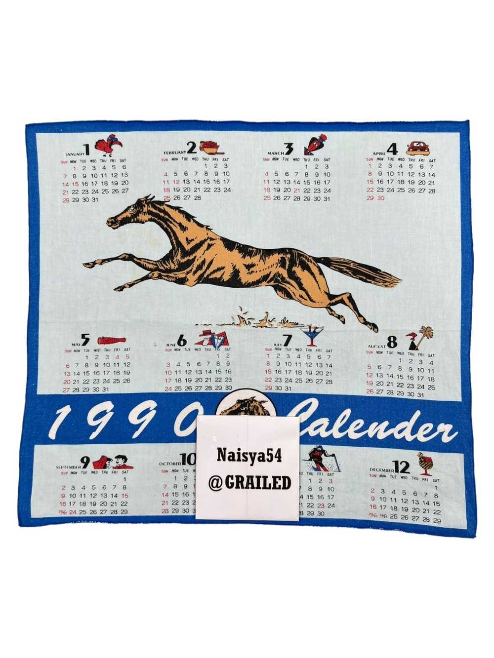 Japanese Brand 1990 Calendar Handkerchief Neckerc… - image 4