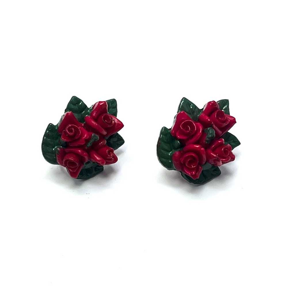 Vintage Vintage Japan Plastic Flower Earrings - image 3