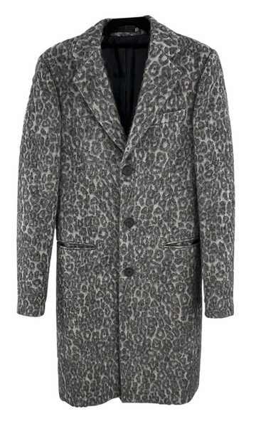 Blk Dnm BLK Dnm Charcoal Grey Leopard Coat