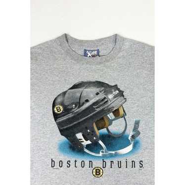 Vintage BOSTON BRUINS Pro Hockey Club Label - 1991 Bruins GET PUMP! (MD)  T-Shirt