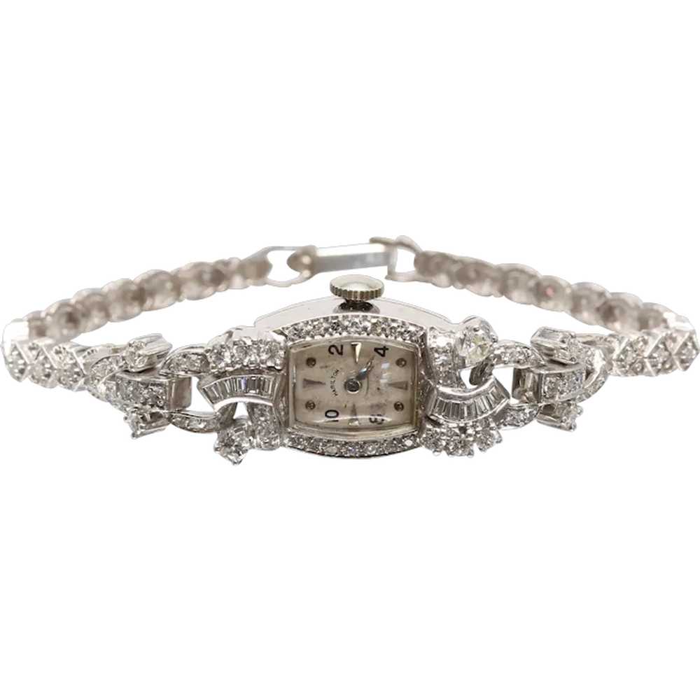 Lady's Art Deco Platinum & Diamond Watch - image 1