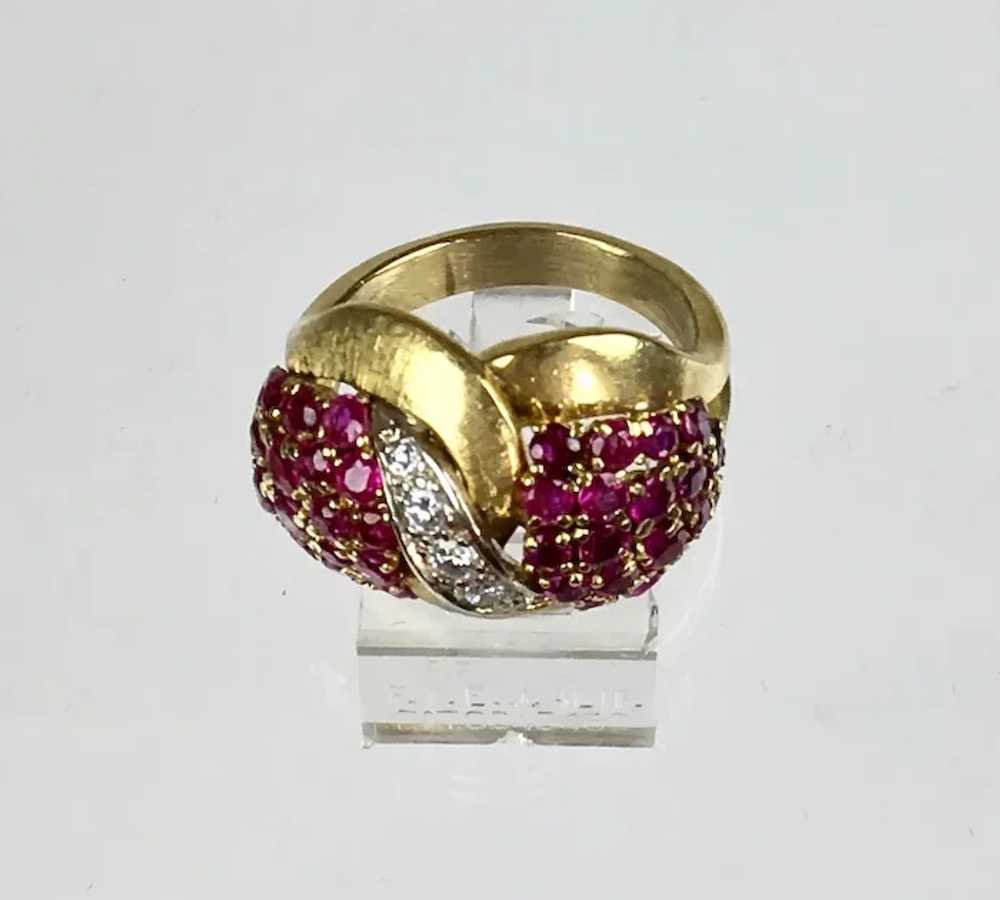 Stunning Vintage14K Gold Diamonds Rubies Cocktail… - image 5