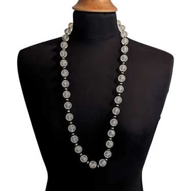 Frosty Clear Lucite and Rhinestone Rhondells Neckl