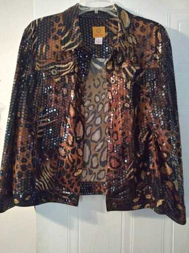 Ladies Ruby Rd Button Up Jacket Size 16 Shimmerin… - image 1