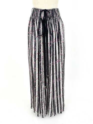 Lanvin Printed Chiffon Drawstring Skirt*