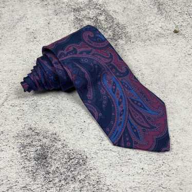 Etro Blue Paisley Pattern 100% Silk Tie Made in Italy