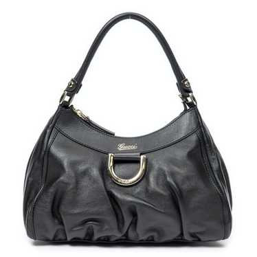 Gucci D-Ring Hobo in Black Grained Calfskin Leath… - image 1