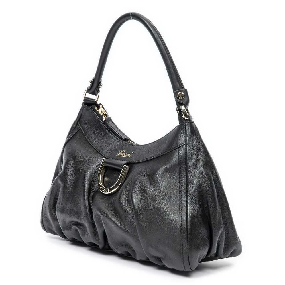 Gucci D-Ring Hobo in Black Grained Calfskin Leath… - image 7