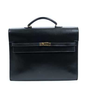 Hermes Kelly Depeche 38 38 in Black Box Leather