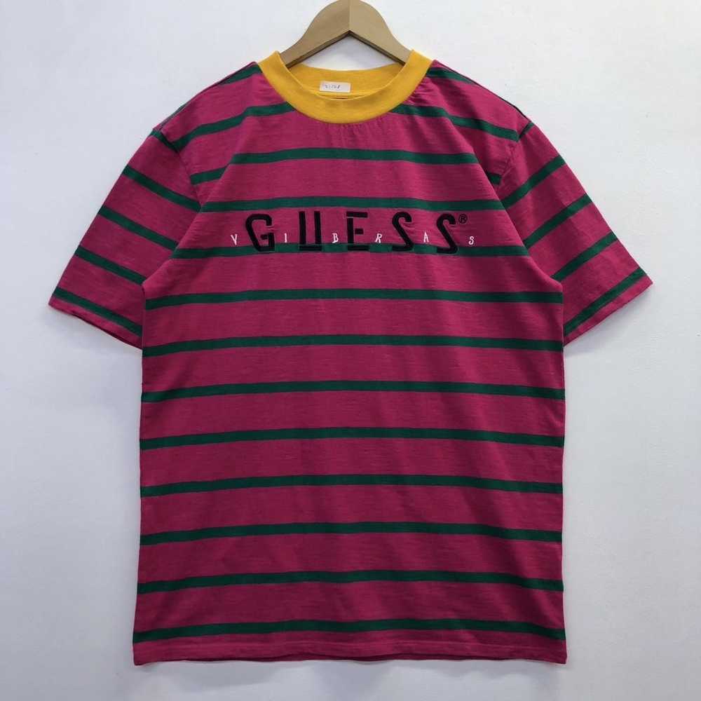 Guess ‘Rare!! Guess Spellout Striped T-shirt - image 2