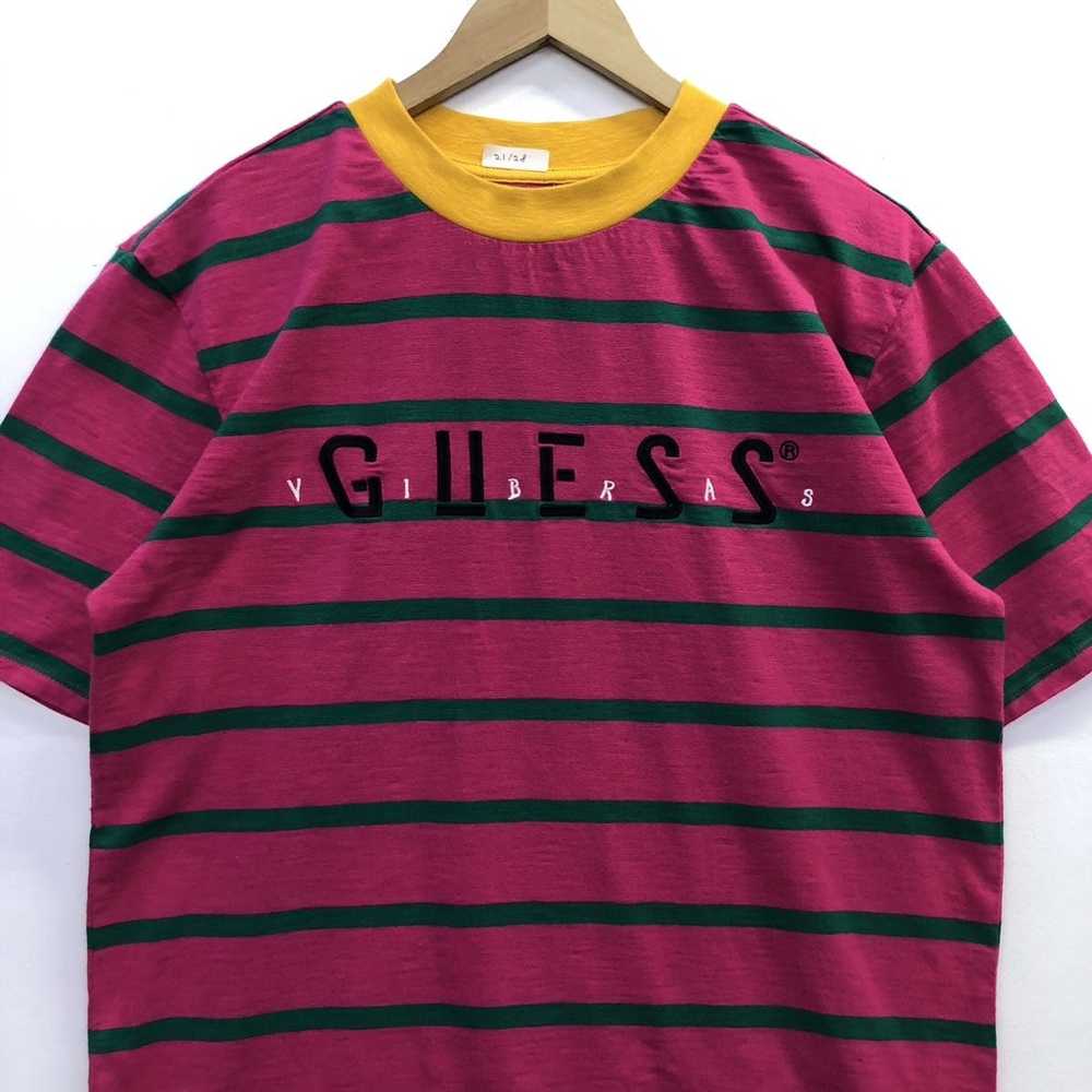 Guess ‘Rare!! Guess Spellout Striped T-shirt - image 3