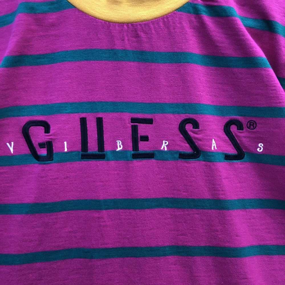 Guess ‘Rare!! Guess Spellout Striped T-shirt - image 4