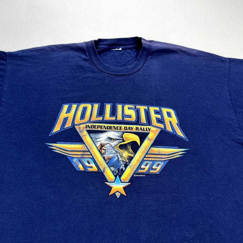 Vintage Vintage Motorcycle T-Shirt XXL Blue Holli… - image 2