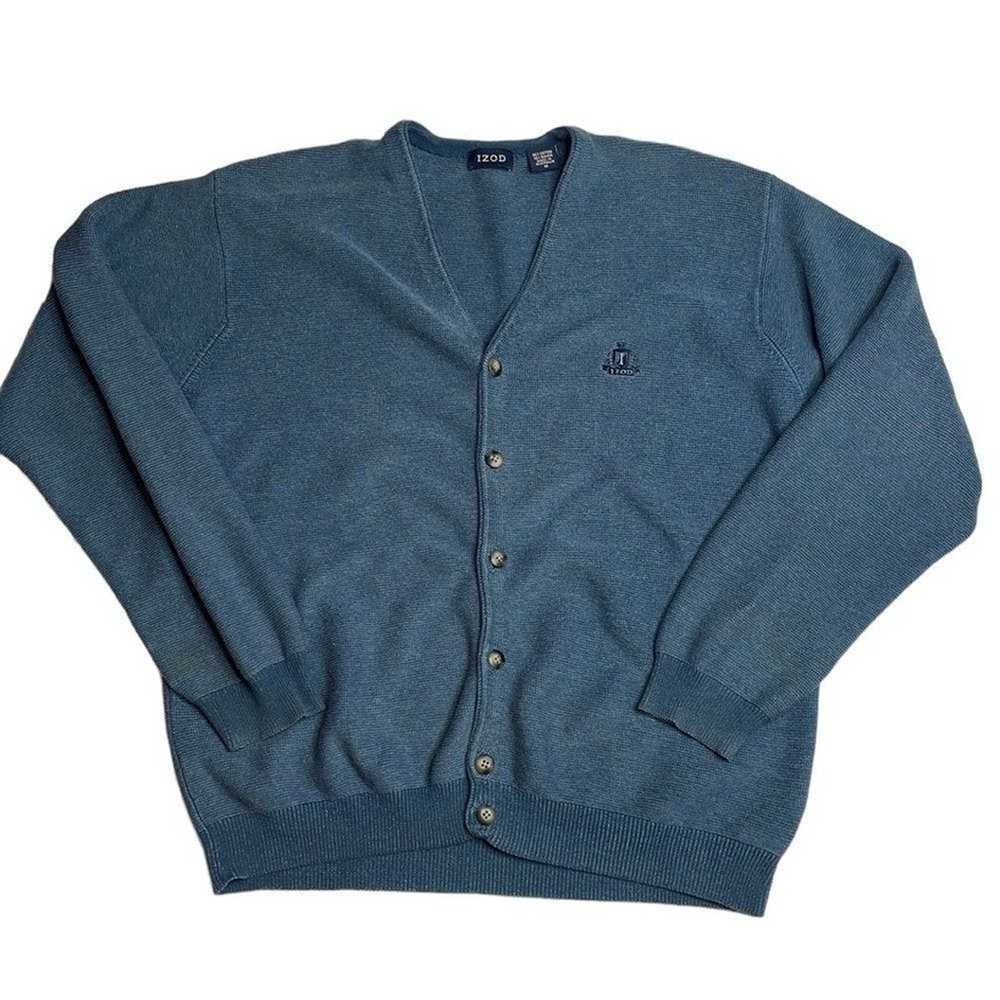 Izod 80s vintage Izod Dad Cardigan Blue Size Medi… - image 1