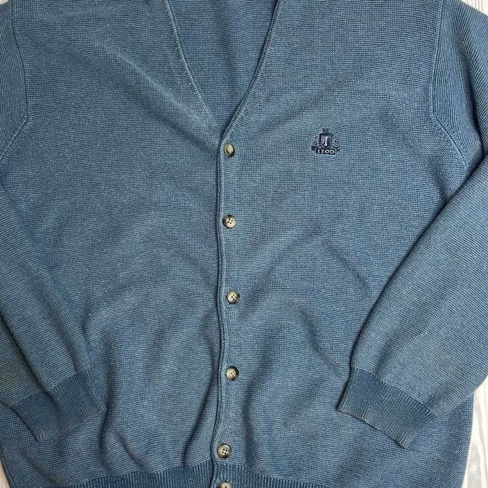 Izod 80s vintage Izod Dad Cardigan Blue Size Medi… - image 2