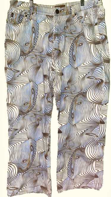 Vintage psychedelic swirl print jeans by crest jea