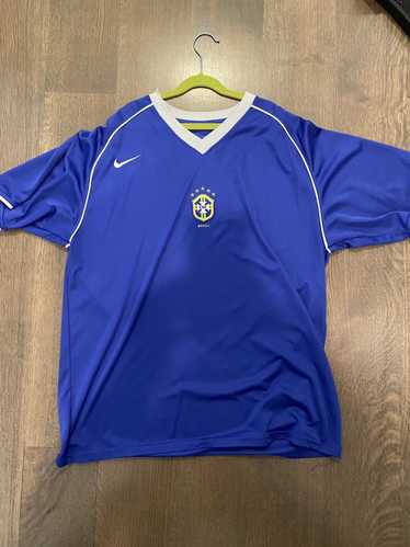 Nike Brazil 20/21 Breathe Away Football Jersey SMALL Blue Soccer NWT  CD0688-427