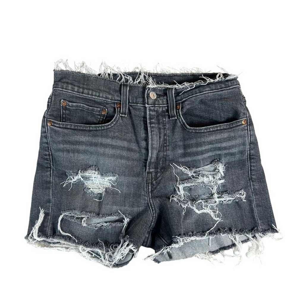 Levi's Levi’s Black Wash Heavily Distressed Denim… - image 1