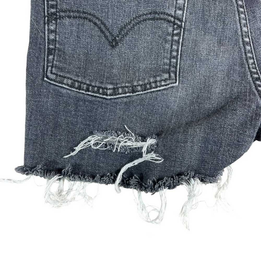 Levi's Levi’s Black Wash Heavily Distressed Denim… - image 5