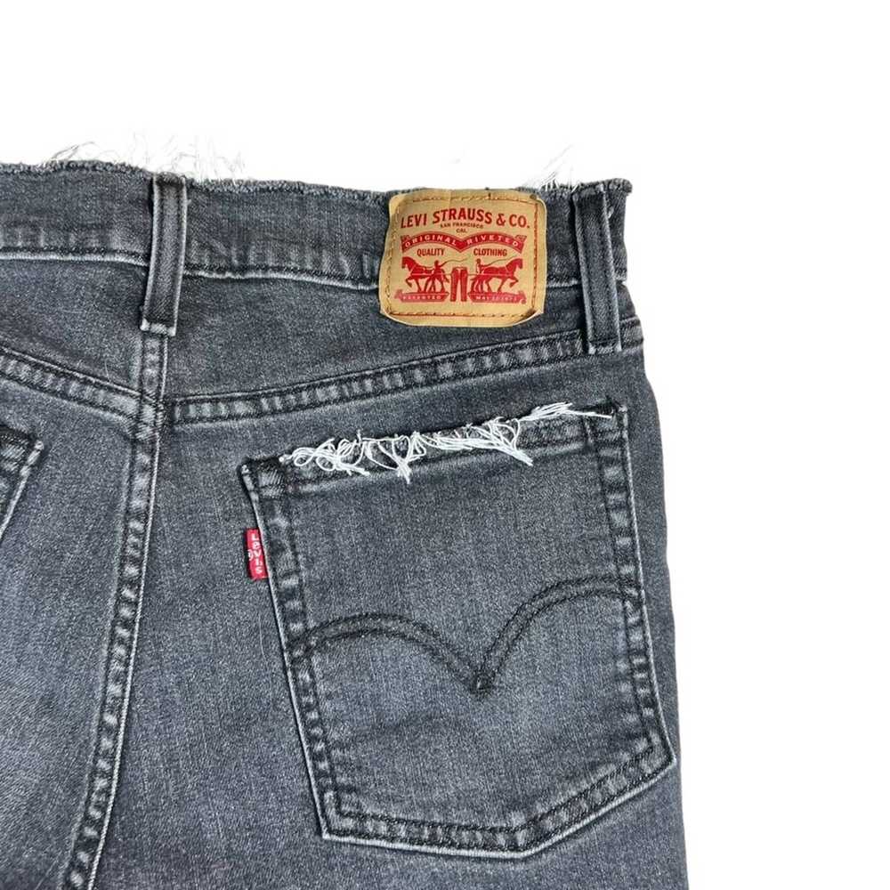 Levi's Levi’s Black Wash Heavily Distressed Denim… - image 6