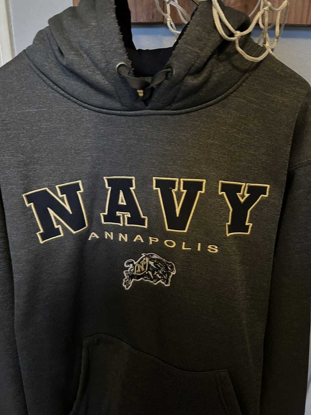 Vintage Navy Annapolis Hoodie Embroidered - image 2