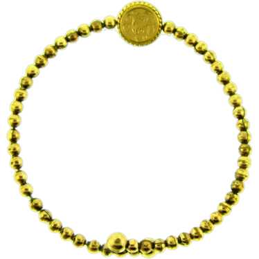 Vintage gold tone beaded bypass Bracelet