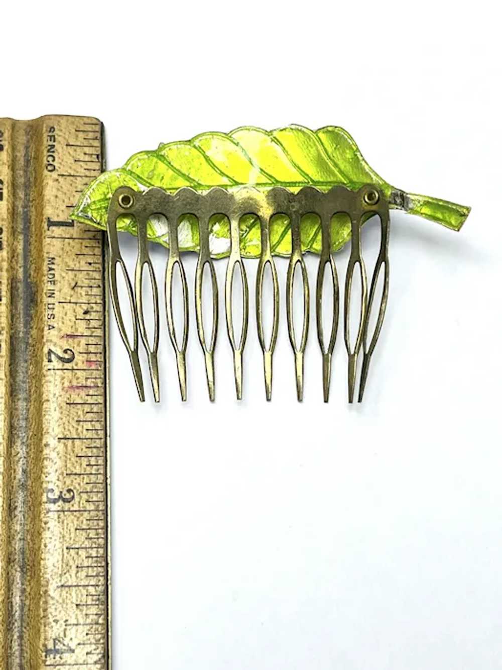Vintage Cloisonné Enamel Butterfly Hair Clip - image 3