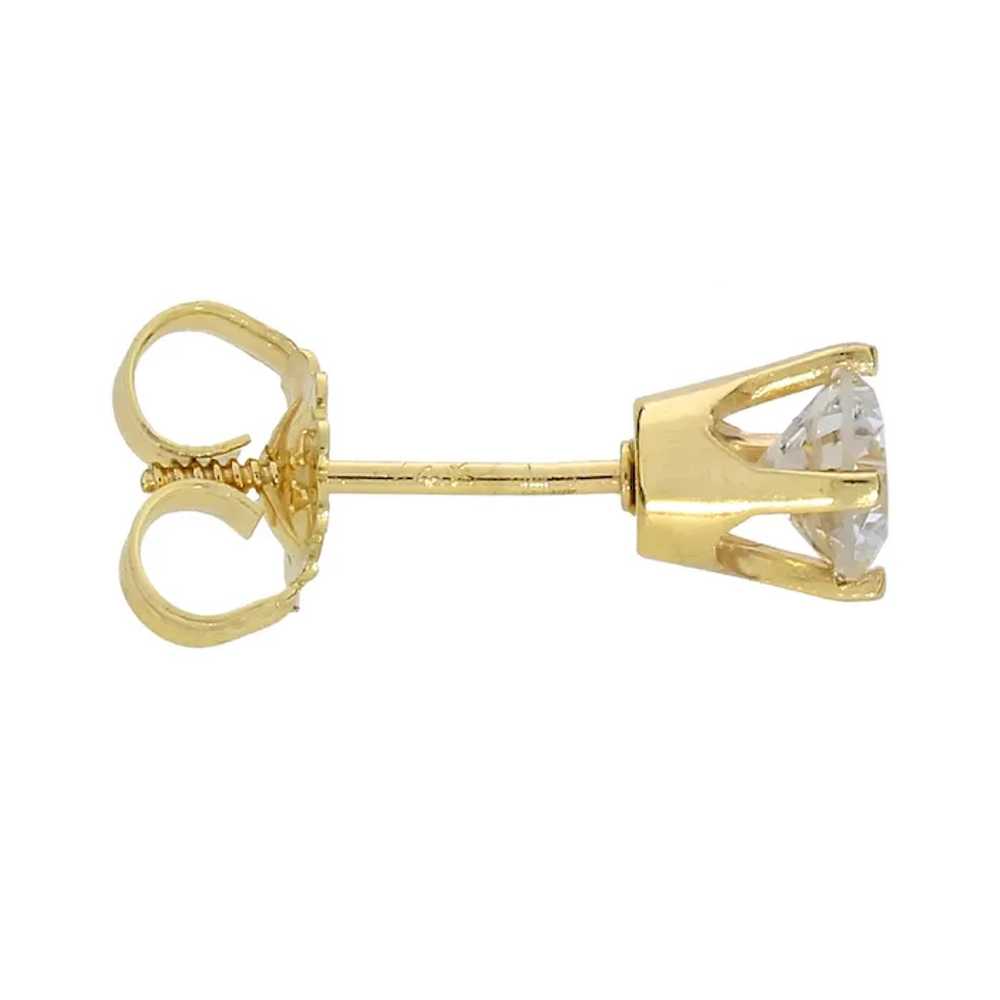14K Yellow Gold .70ctw Natural Diamond Stud Earri… - image 4