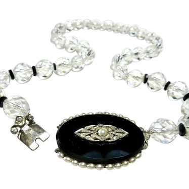 Art Deco Sterling Diamond Paste Necklace