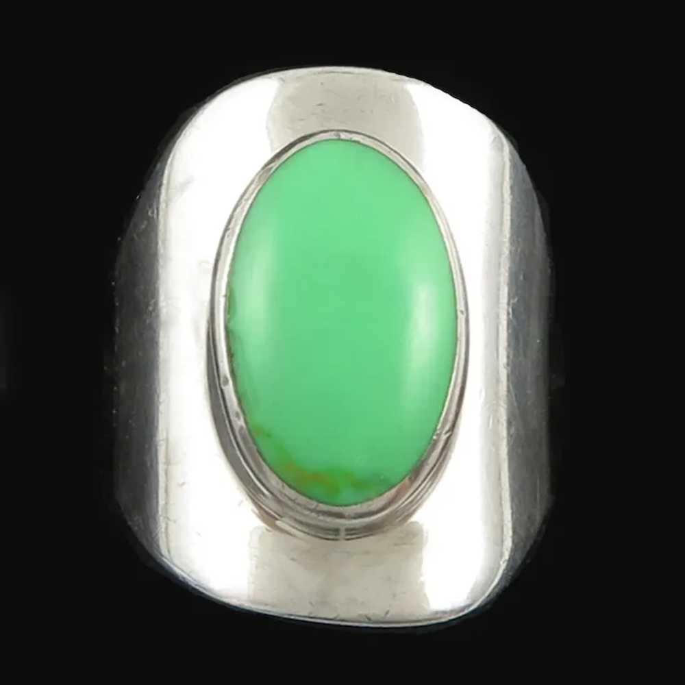 Modernist Green Blue Turquoise and Sterling Silve… - image 2