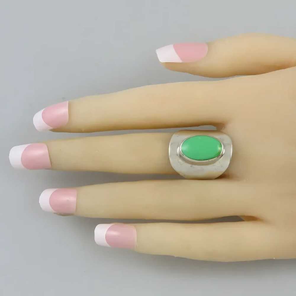 Modernist Green Blue Turquoise and Sterling Silve… - image 3