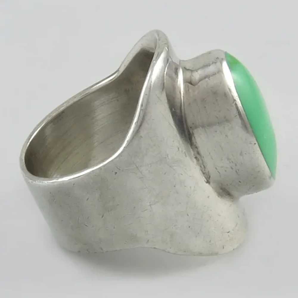 Modernist Green Blue Turquoise and Sterling Silve… - image 4